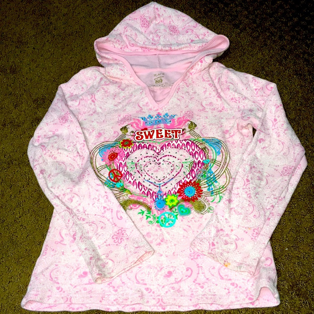 Hoodie Girls Size 7-8 Medium pink long sleeve